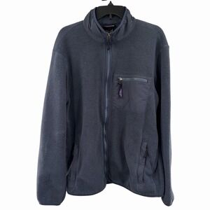 Patagonia Synchilla Smolder Blue Fleece Jacket Full Zip Men's Size L Hiking
